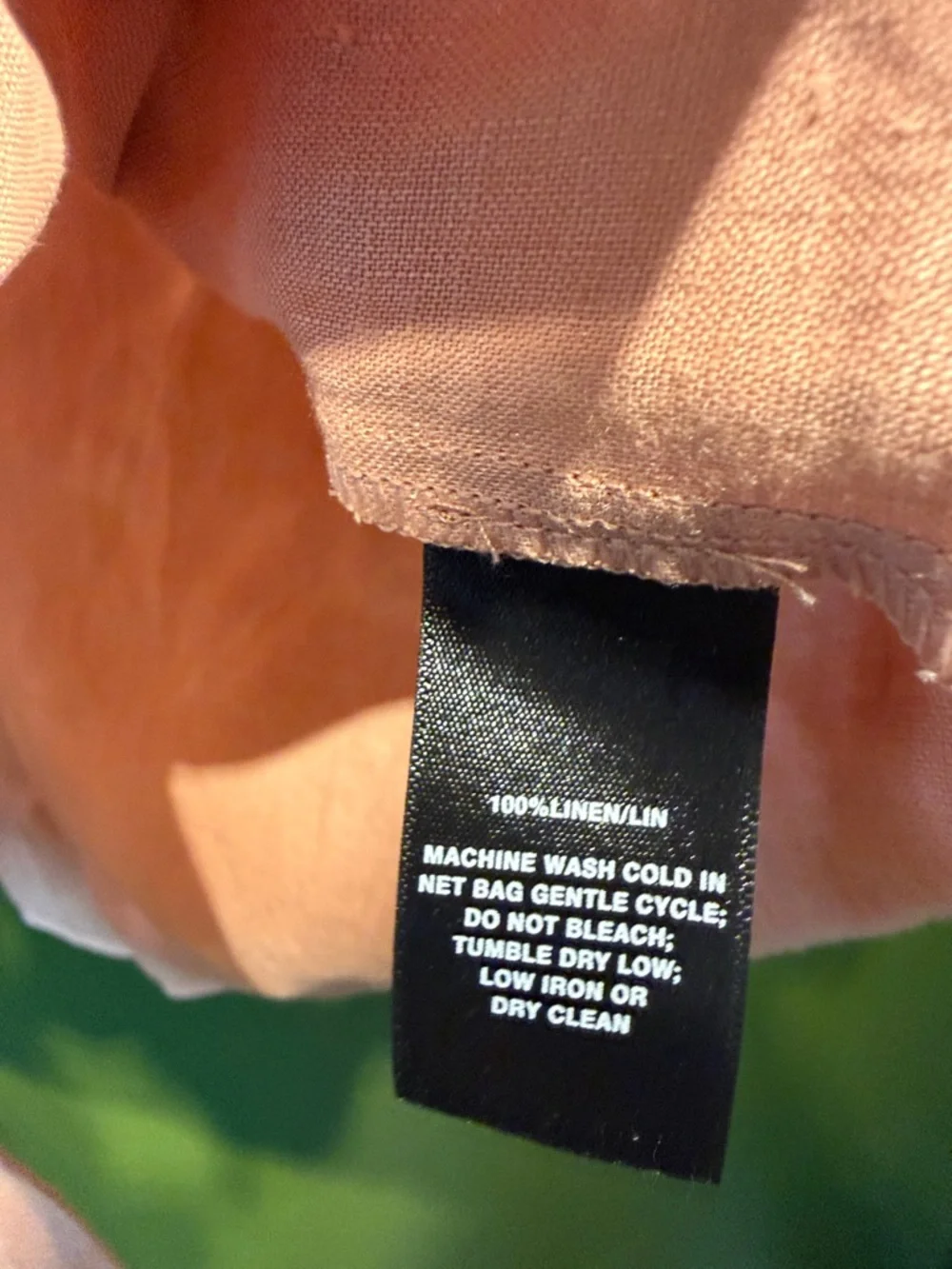 Lafayette 148 Linen Short-Sleeve Button Down Shirt - Pink - Picture 4 of 4